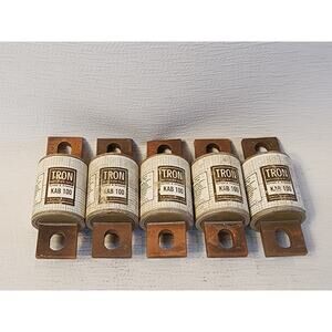 Lot Of 5 Buss Tron KAB-100 FUSE 250 Volts Or Less Cartridge Low Voltage